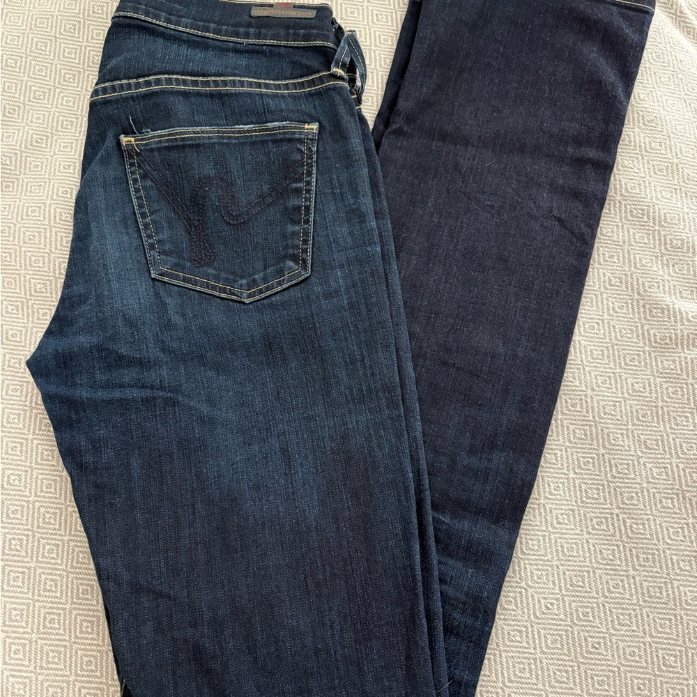 Citizens Of Humanity Ava Low Rise Straight Leg - Dark Blue Straight Leg Jeans